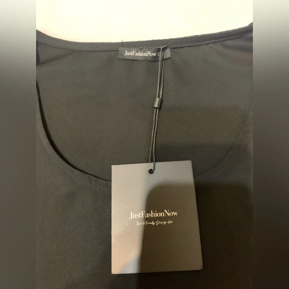 Just Fashion Now Long Sleeve Short Black Dress Cold Shoulder Size S NWT - Picture 4 of 11